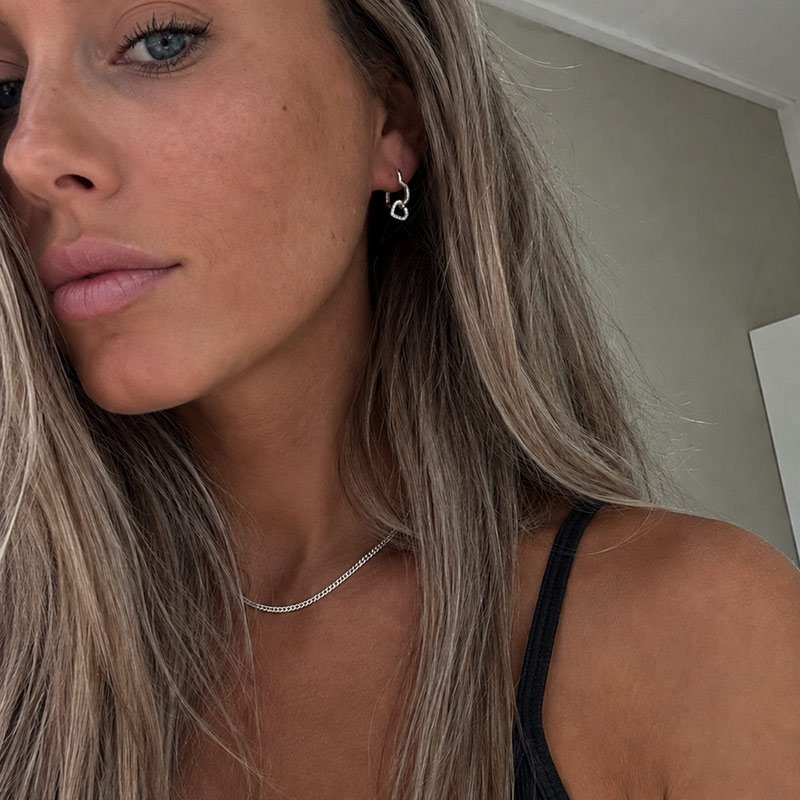 "Ever After" Heart earrings in silver
