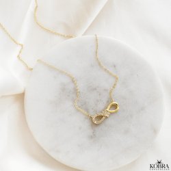 "Ever" infinity halskæde i guld med funklende sten