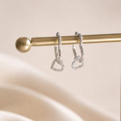 "Ever After" Heart earrings in silver