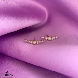 "Evie" forgyldt restikker med hvide sten