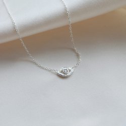 "Evil Eye" Necklace � Sterling Silver with Zirconia