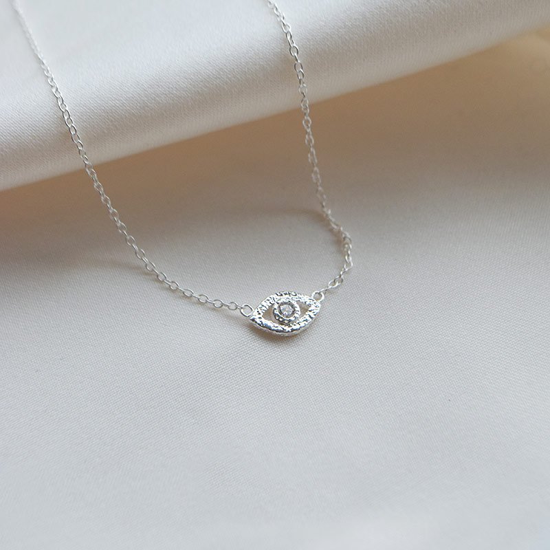 "Evil Eye" Necklace � Sterling Silver with Zirconia