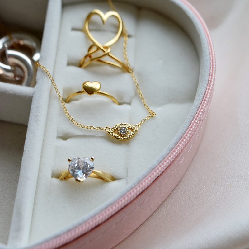 "Evil Eye" Halskjede � Forgylt S�lv med Zirkonia