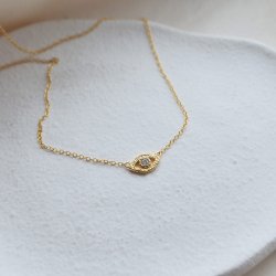 "Evil Eye" Halskjede � Forgylt S�lv med Zirkonia