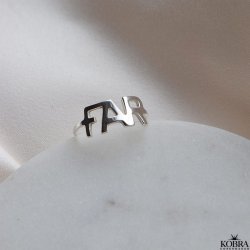 "FAR" ring i sterling slv