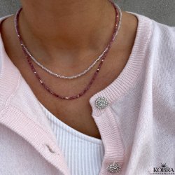 "Iceland" perlekjede med halvedelstener. Velg mellom Moonstone, Tourmaline, Howlite