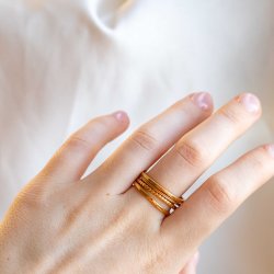 "Kelly" stacking, stress fidget ringe i guld