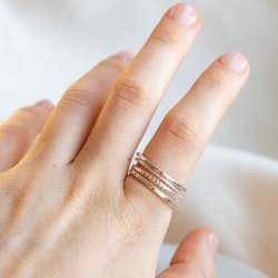 "Kelly" stacking, stress fidget ringe i slv