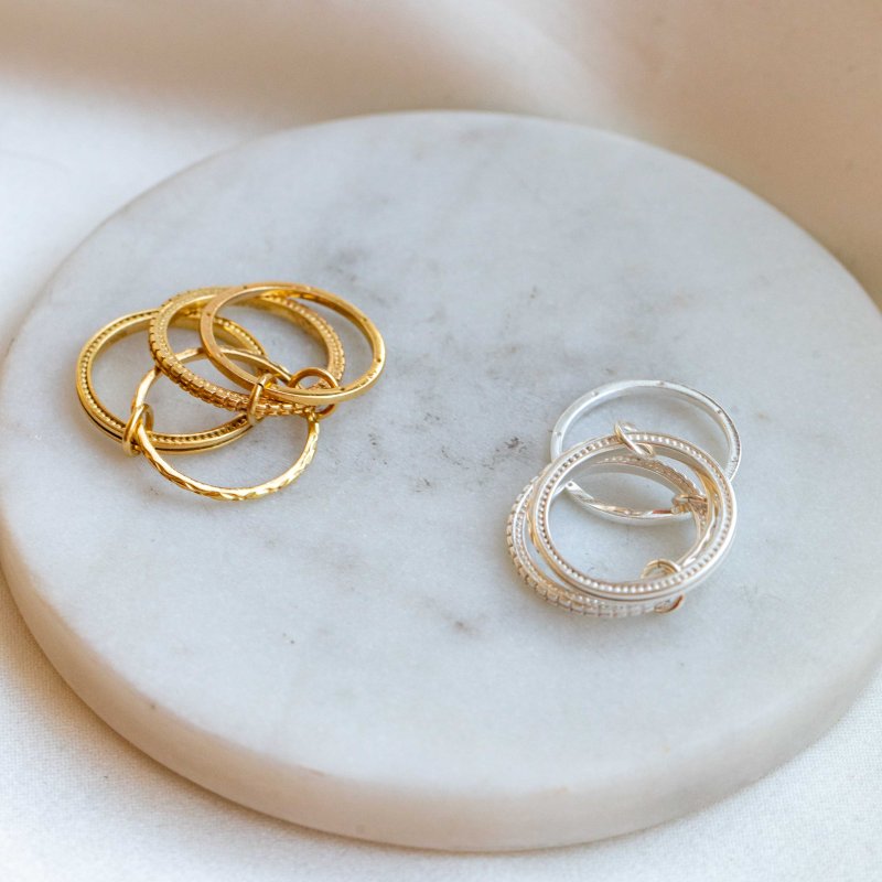 "Nikki" stacking, stress fidget ringe i slv