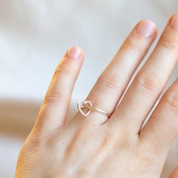 "Helena" slv - fidget - ring med "lst" hjerte