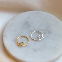 "Helena" guld - fidget -  ring med "lst" hjerte