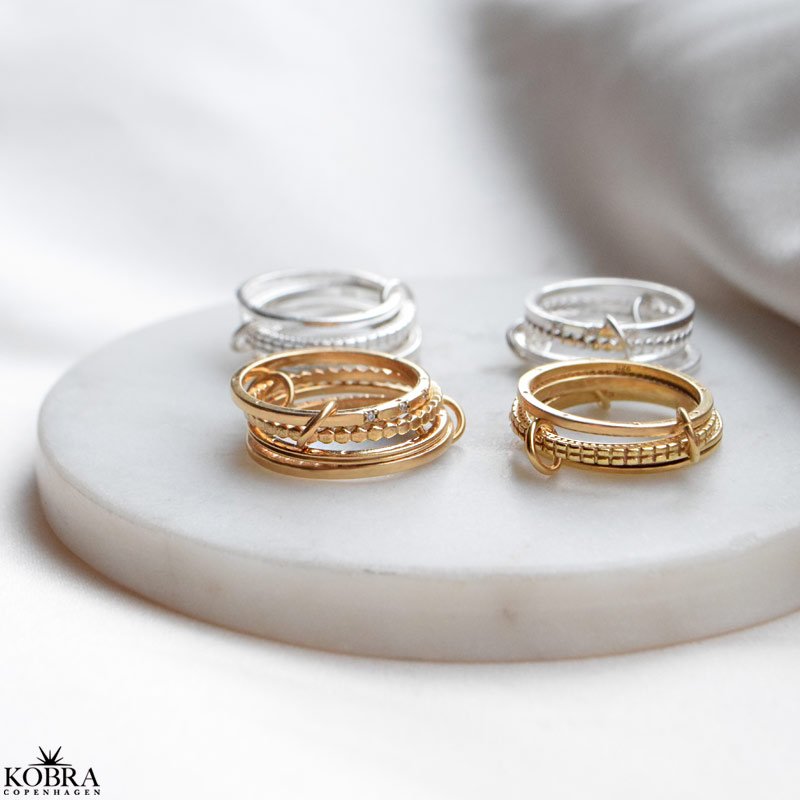 "Nikki" stacking, stress fidget ringe i slv