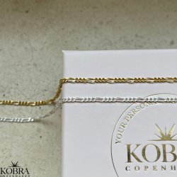 Figaro chain 1 mm. silver or gold
