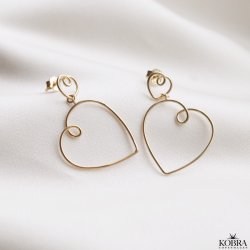 "Fill my heart" twisted hjertereringe i 18 karat forgyldt