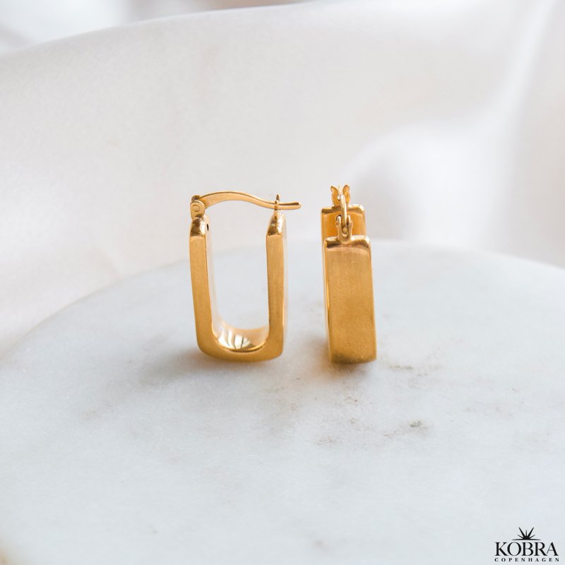 "Sadie" chunky kantede guld reringe