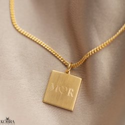"Trend" guld halskde inklusiv gravering med 2 mm. panzer kde