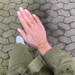 "Carol" 18 carat bracelet with gold ring and ball chain