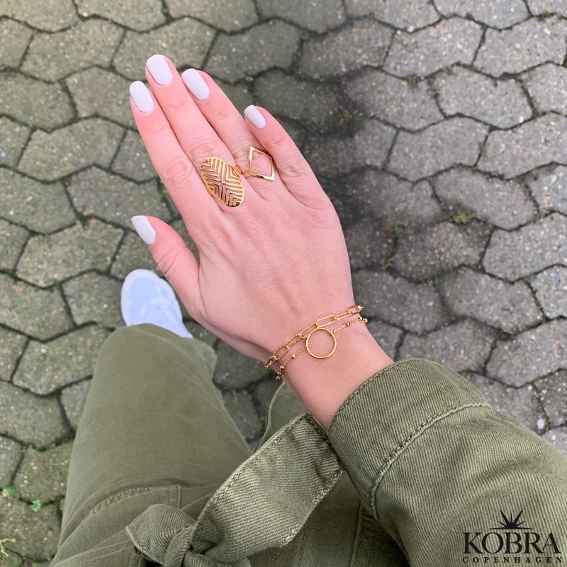 "Carol" 18 carat bracelet with gold ring and ball chain