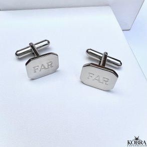  Square cufflinks in sterling silver including engraving