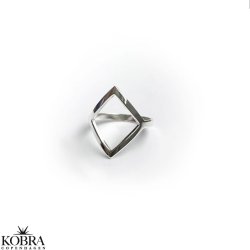 "Carr" enkel slvring i firkantet design