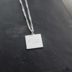 "Trend" slv halskde inklusiv gravering med 2 mm. panzer kde