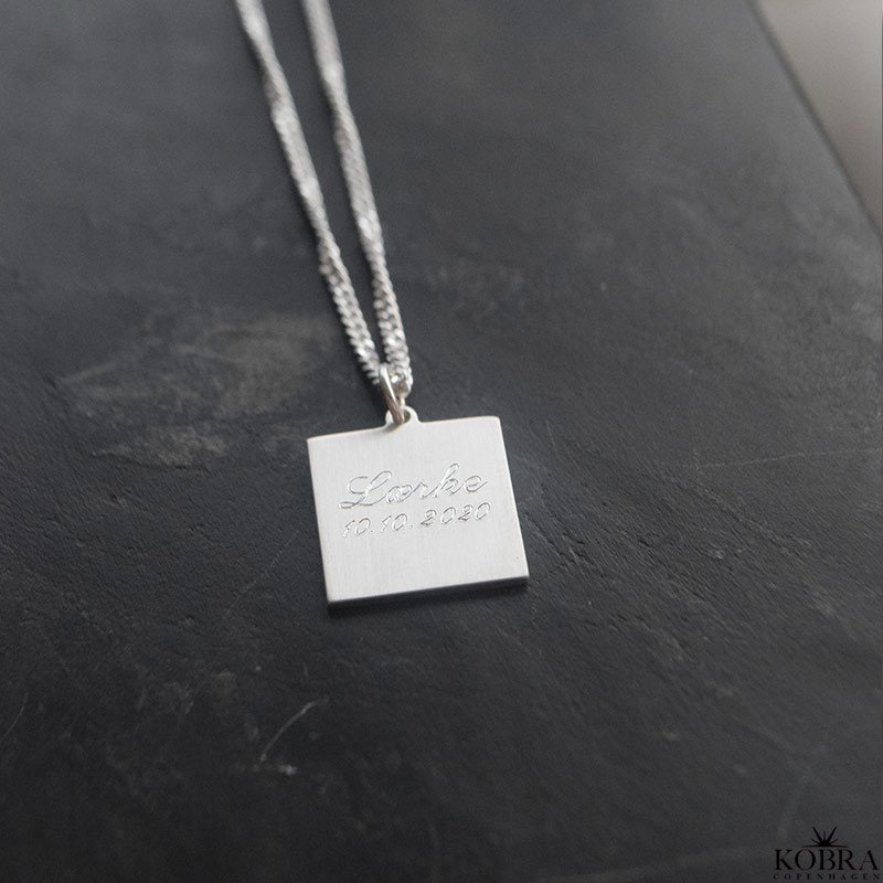 "Trend" slv halskde inklusiv gravering med 2 mm. panzer kde
