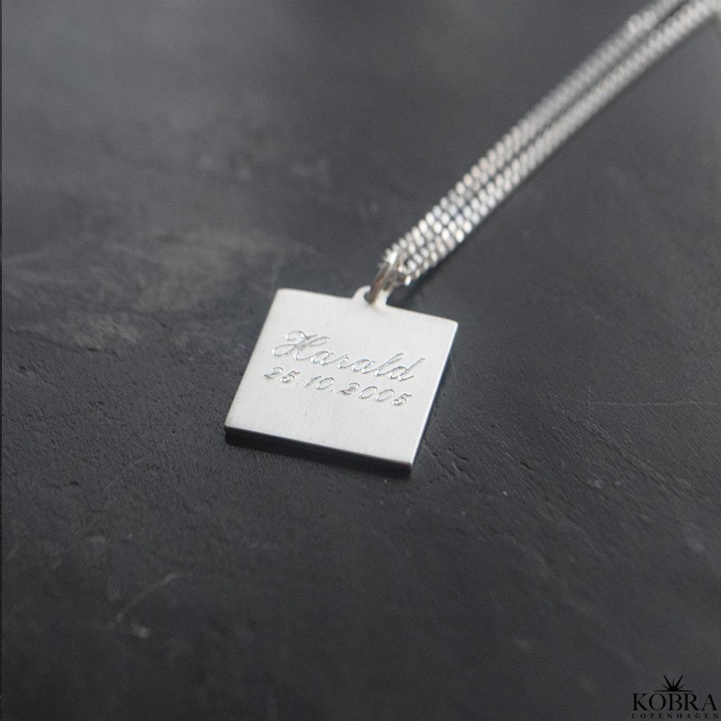 "Trend" slv halskde inklusiv gravering med 2 mm. panzer kde