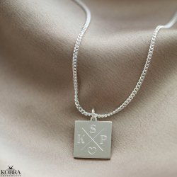 "Trend" slv halskde med krydsgravering og 2 mm. panzer kde
