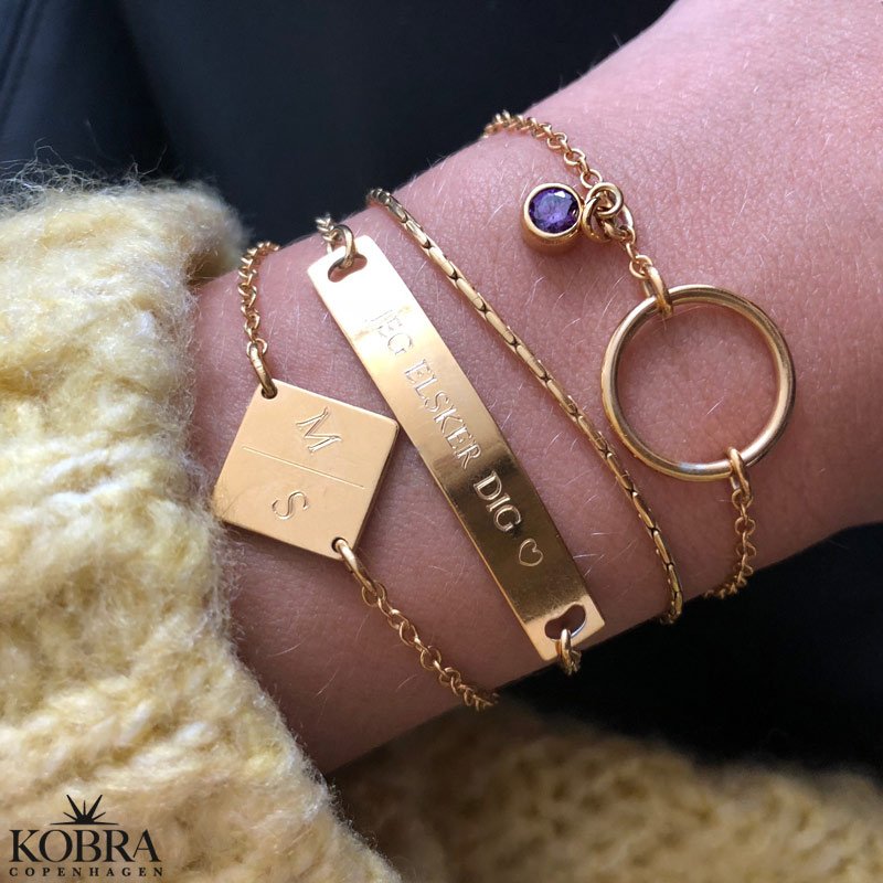  "Hey" slv armbnd med personlig gravering