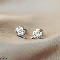 Sm firklver slv reringe med hvide sten