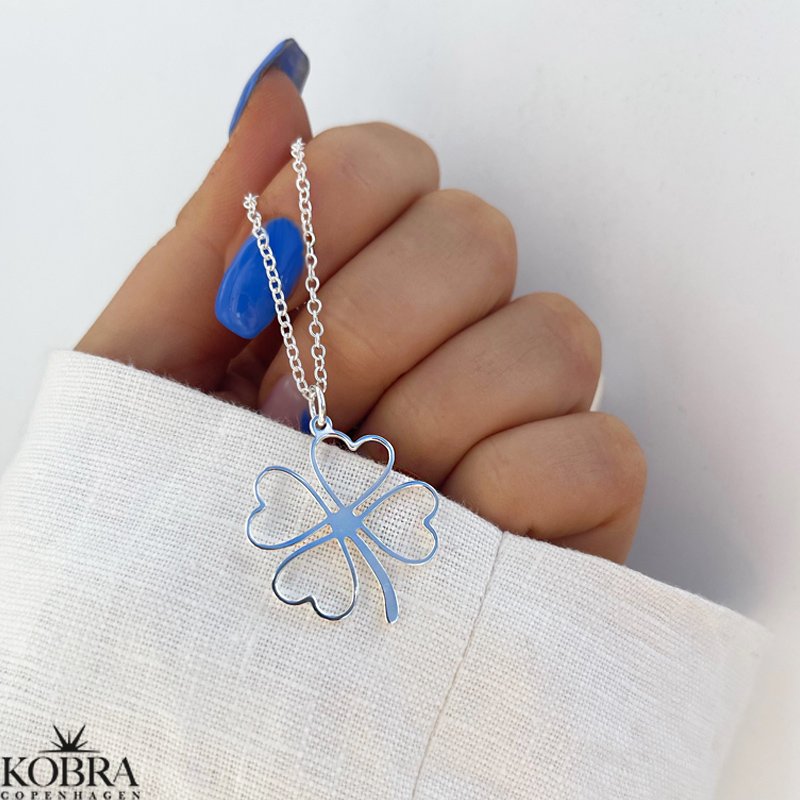 "Fortuna" Firkløver halskæde i sterling sølv