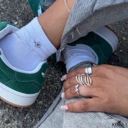 "Sally" twisted ankle chain in sterling silver