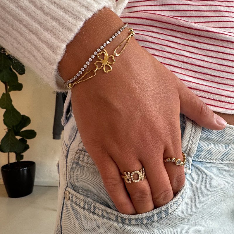 "Fortuna" 18 karat forgyldt firkl�ver armb�nd 