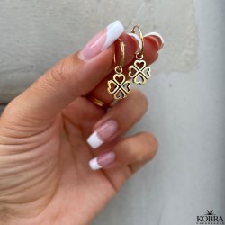 "Destiny" 18 karat forgyldte creolere med Firklvere