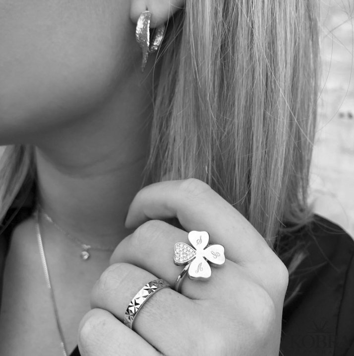 "Jade" silver ring, with your personal engraving