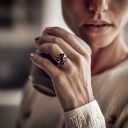 "Jade" Ring in 14 carat gold plated with personalized engraving