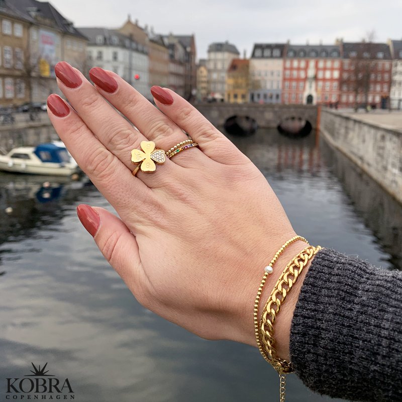 "Panzer" 18 karat forgyldt armbnd med brede led