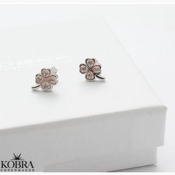 Sm firklver slv reringe med hvide sten