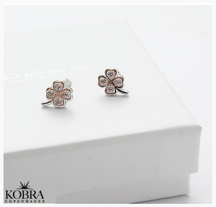 Sm firklver slv reringe med hvide sten