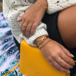 "Serena" 14 karat forgyldt armbnd med sm led