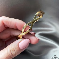 "Elva" flettet 18 karat forgyldt armbnd