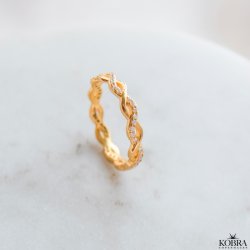 "Emma" flettet ring i gull