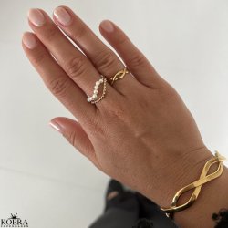 "Elva" flettet 18 karat forgyldt armbnd