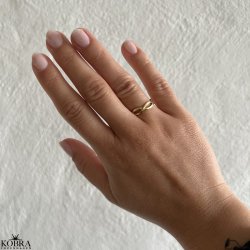 "Elva" 18 karat gullbelagt flettet ring