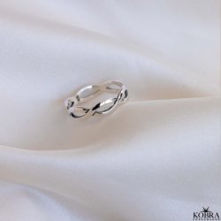"Elva" Elegant flettet slv ring