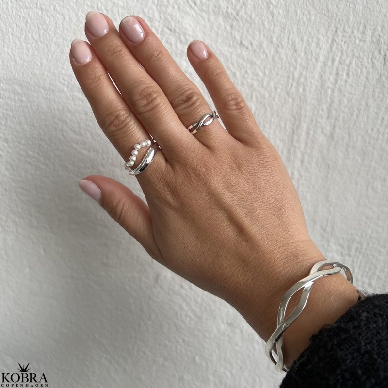 "Elva" Elegant flettet slv ring