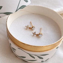 "Florence" Pearl Earrings � 18K Gold Plated