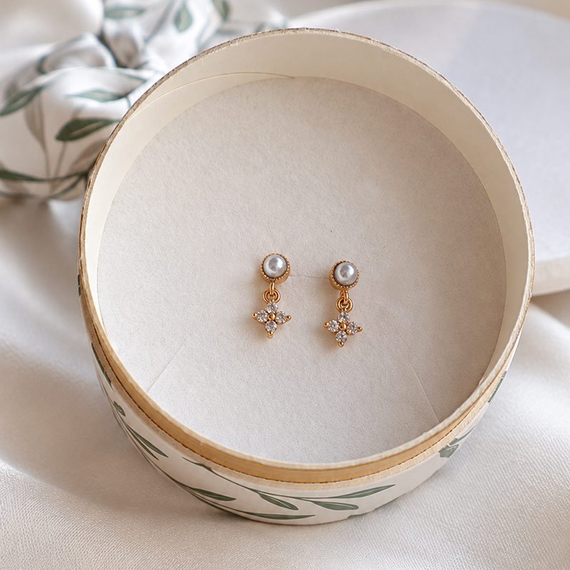 "Florence" Pearl Earrings � 18K Gold Plated