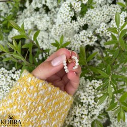 "Floria" 18 karat forgyldte reringe med ferskvandsperler