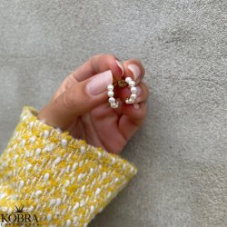 "Floria" 18 karat forgyldte reringe med ferskvandsperler